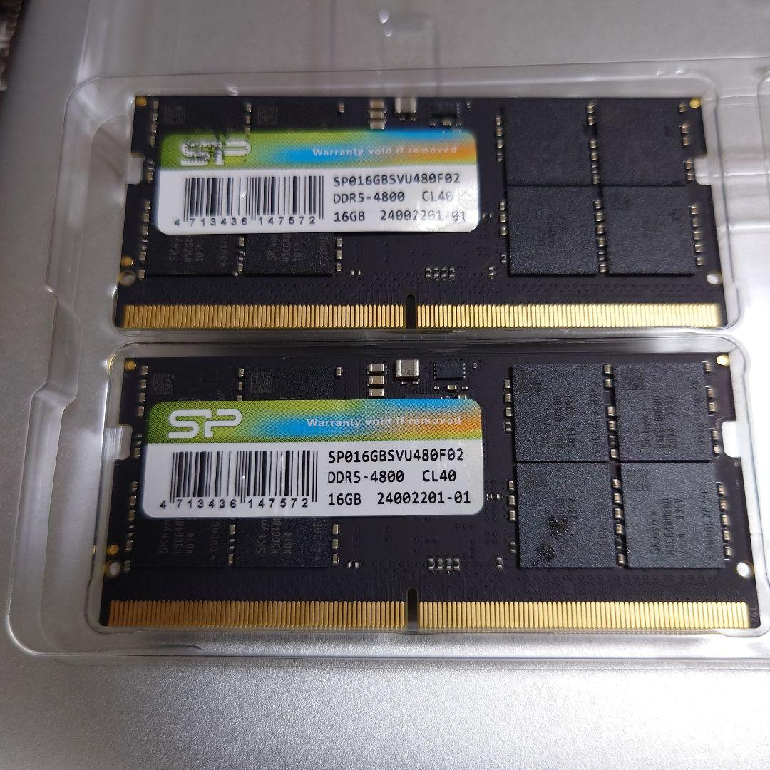 SP 32GB DDR5 4800MHz CL40 16Gメモリ×2