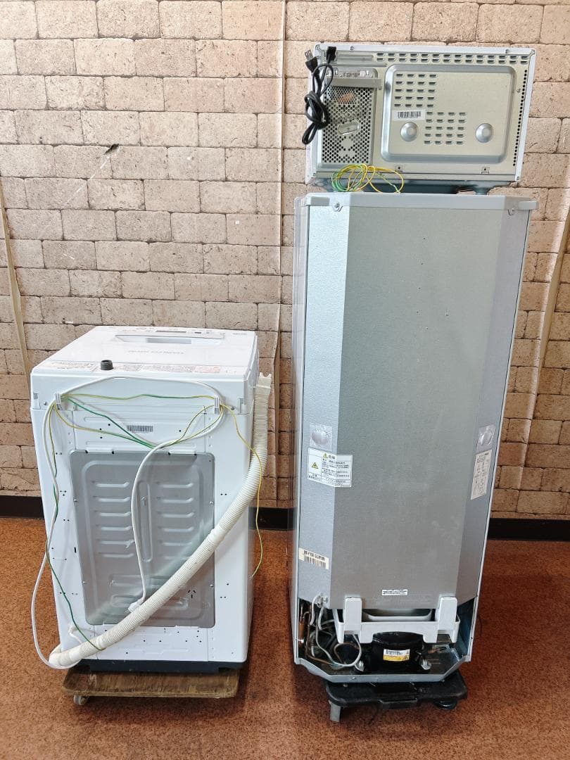 【moku】配送無料 国内メーカー家電3点セット 冷蔵庫 洗濯機 レンジ