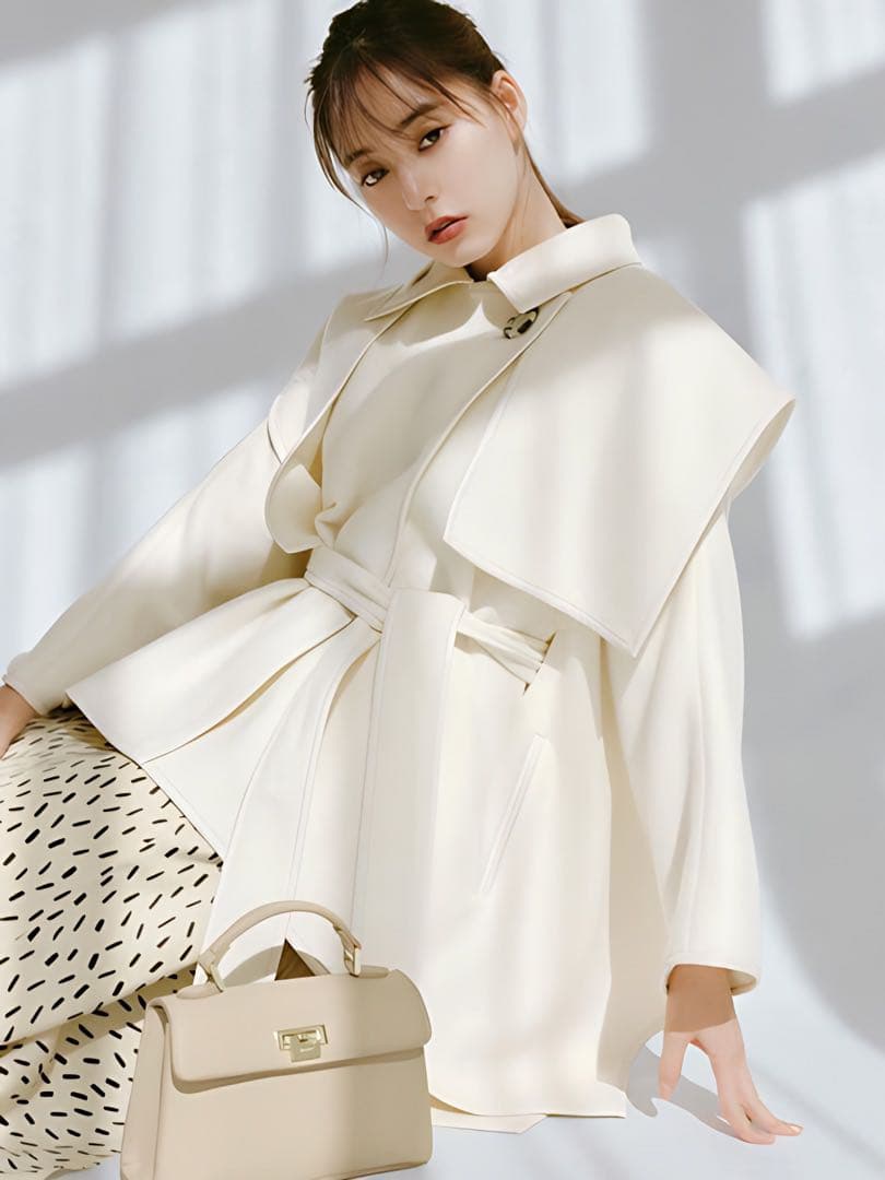 snidel×sweet×新木優子コラボ ポンチョコート アイボリー