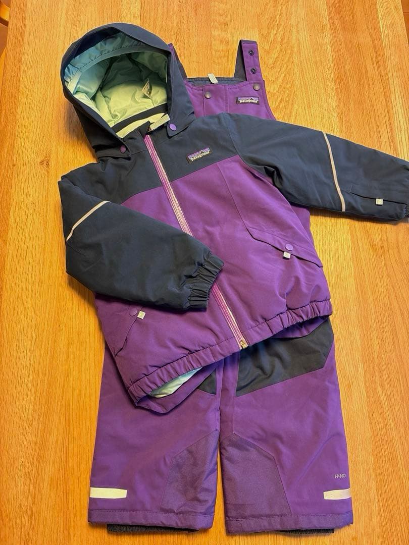 patagonia 子ども用スキーウェア パープル/ネイビー