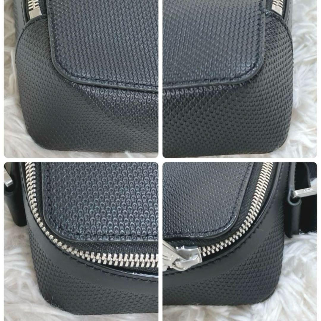 ✨極美品 ラコステ バーティカルカメラバッグ ショルダー ブラック ワニ 現行