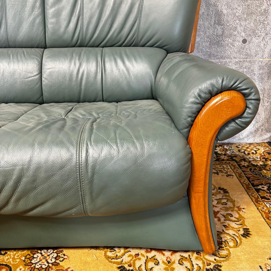 ꧁LNAX꧂3人掛けアームソファ 肘置き 肘掛け レザー 合成皮革 リビング