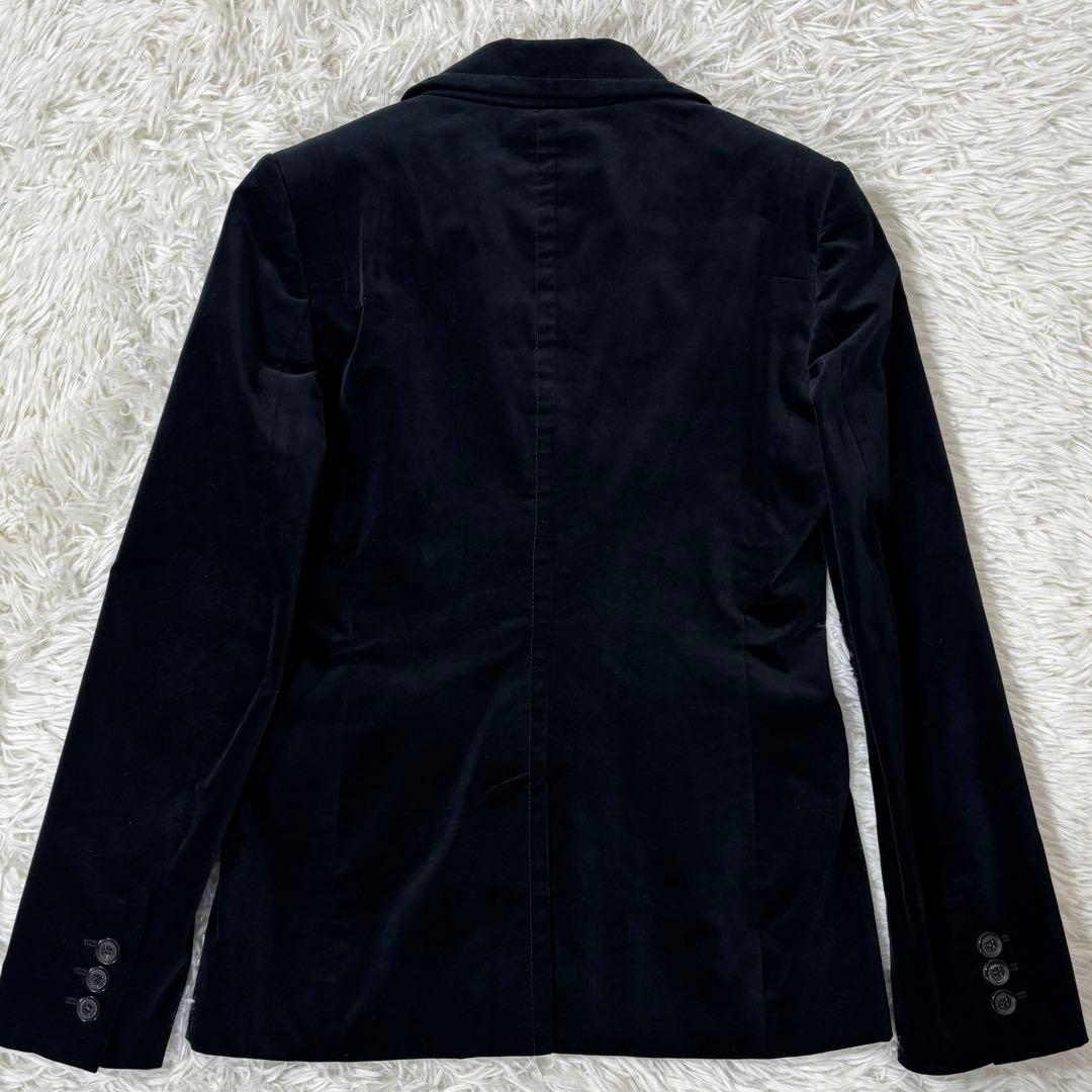 グッチ テーラードジャケット ベロア ホースビット ブラック 42