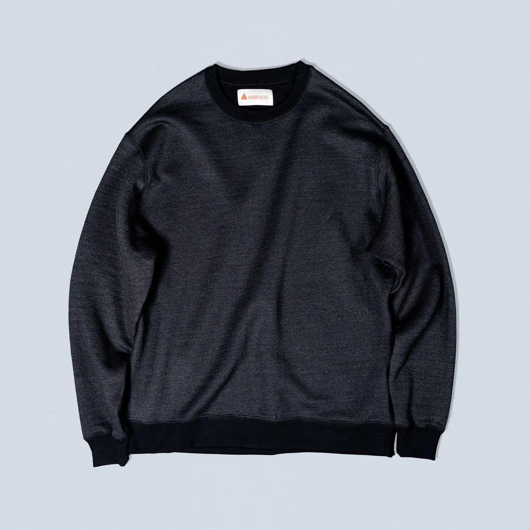 HERENESS FLUFFY WOOL SWEAT インクブラックL