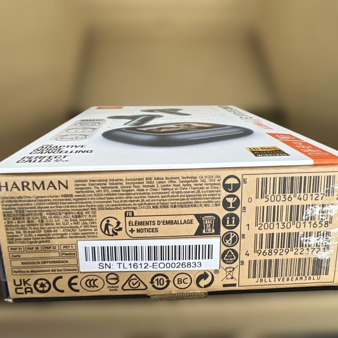 722 JBL LIVE BEAM 3 ワイヤレスイヤホン　未開封