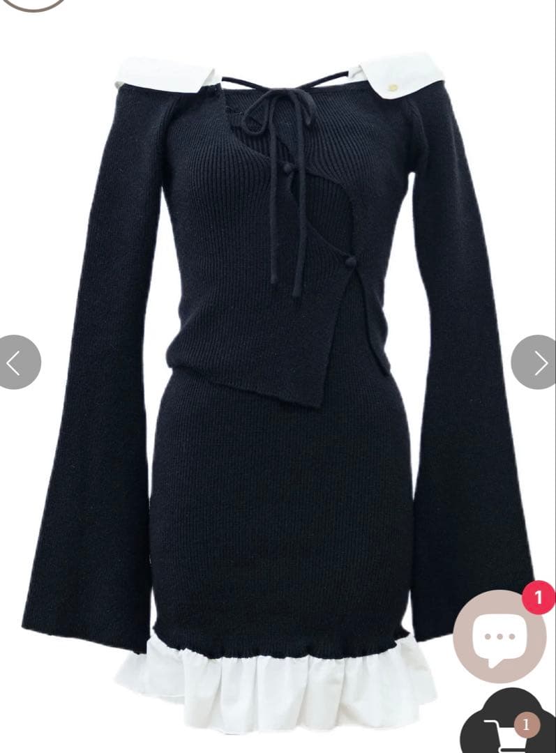 Randy シャツドッキングベアニットアンサンブル