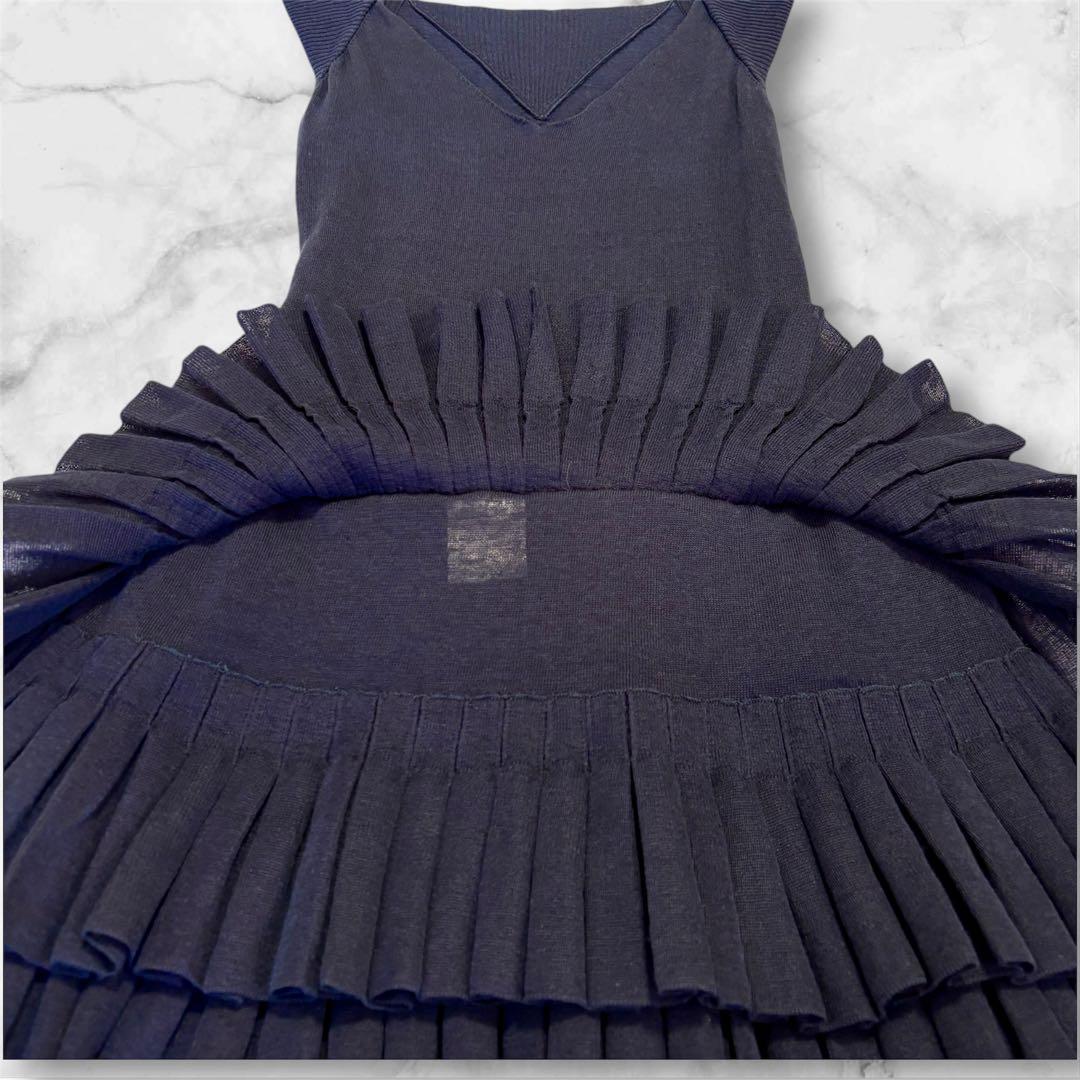 ✨カリーナ様CHANEL✨ティアードフリルワンピース 40　 着丈約80㌢