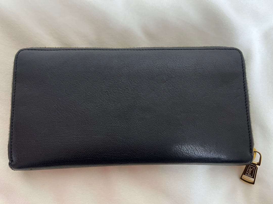 イヴ・サンローラン ラウンドファスナー 長財布 ウォレット ブラック