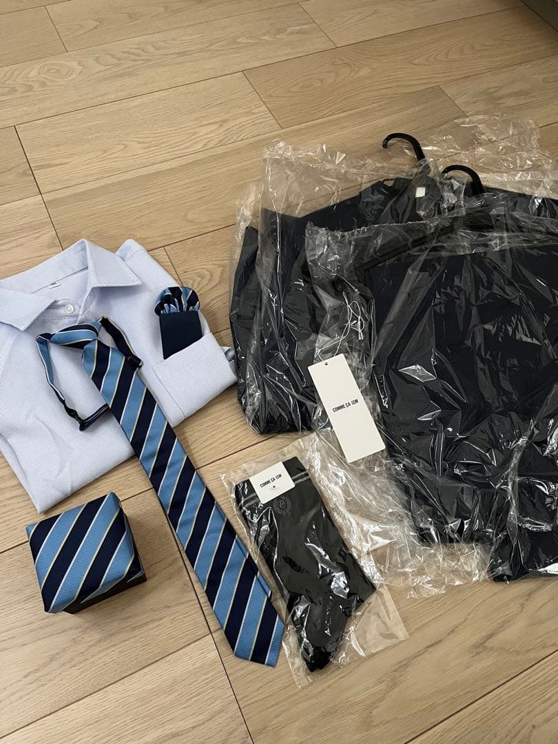 コムサイズム マイクロチェック スーツ 160 卒業式 フォーマル