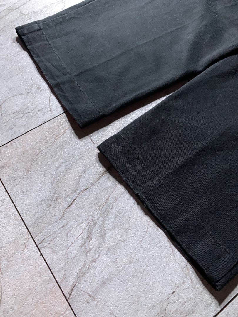 90s ラルフローレン 2タック ワイド ポロチノ パンツ ブラック W30