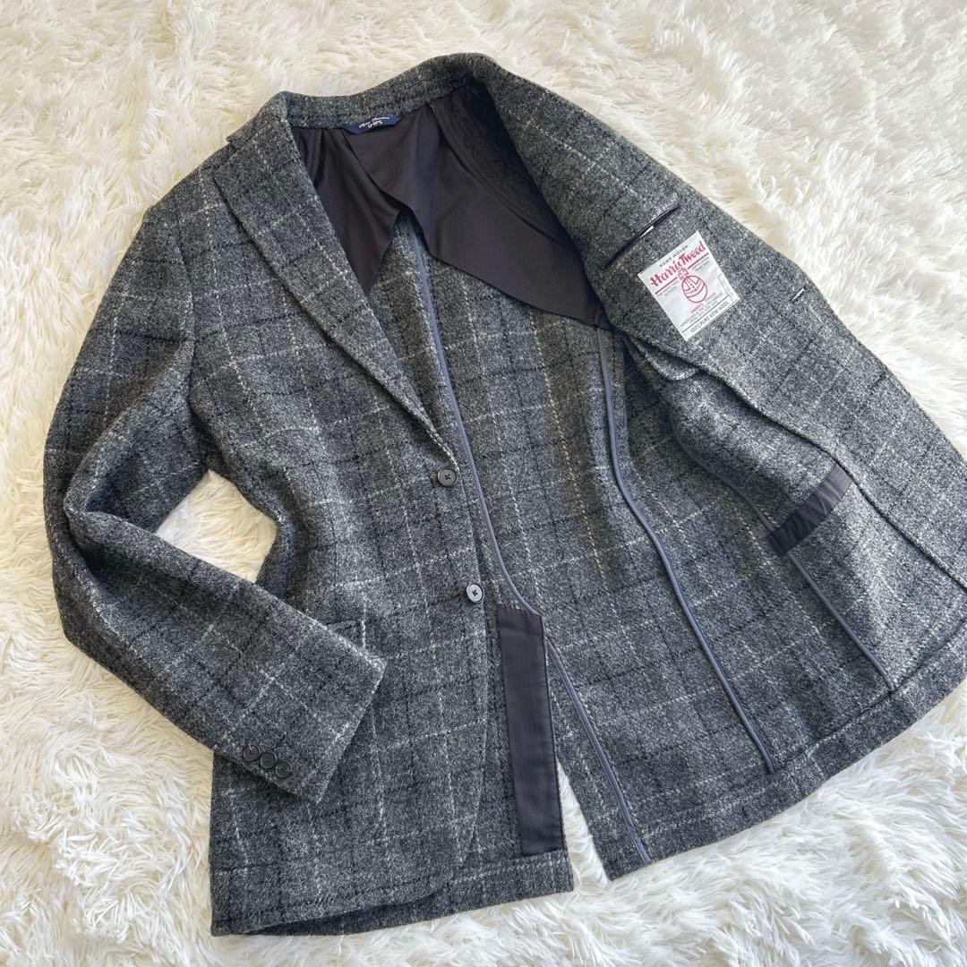 美品✨シップス ハリスツイード ウィンドウペン テーラードジャケット アンコン