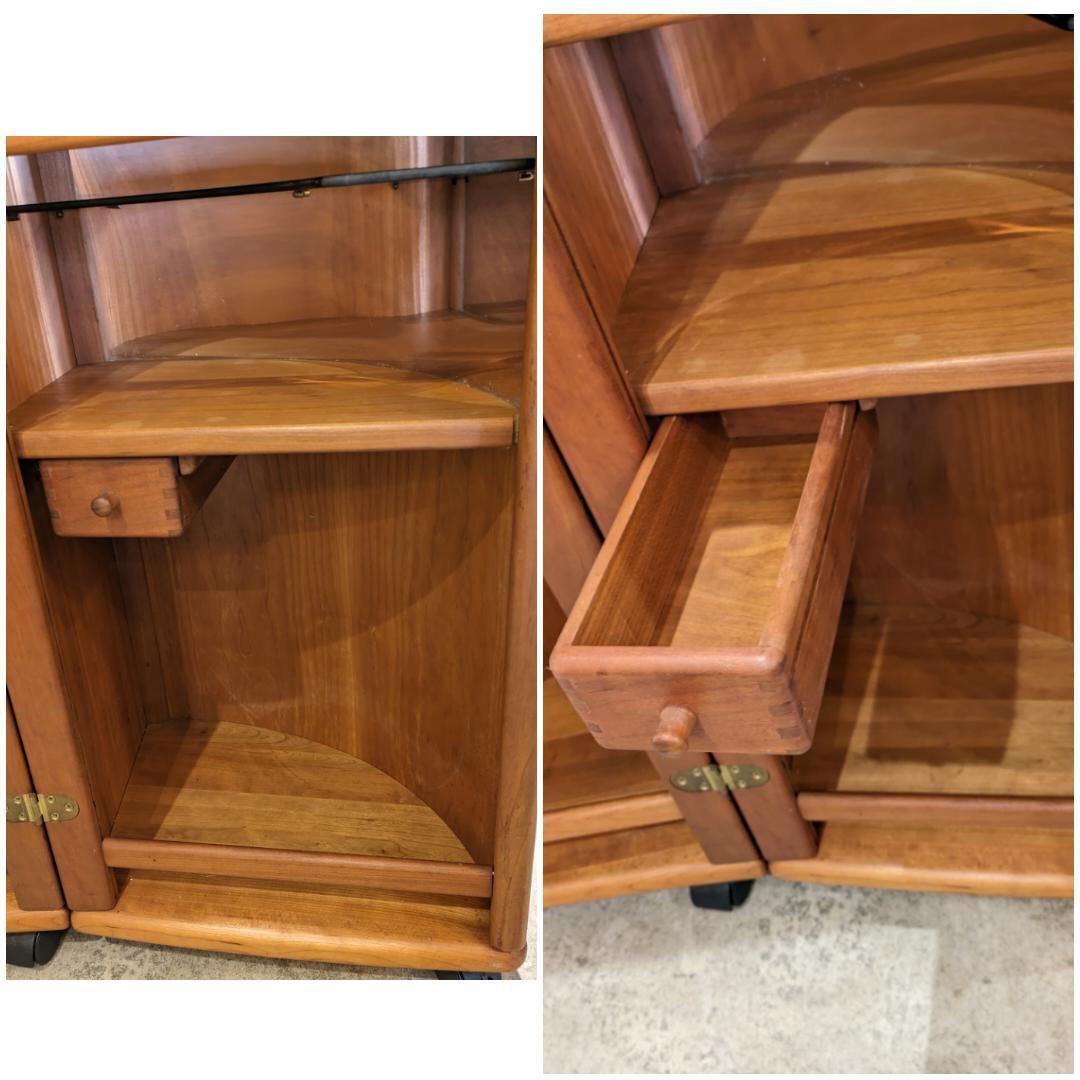 【希少】 北欧 チーク 無垢 バー カウンター キャビネット 収納 棚 木