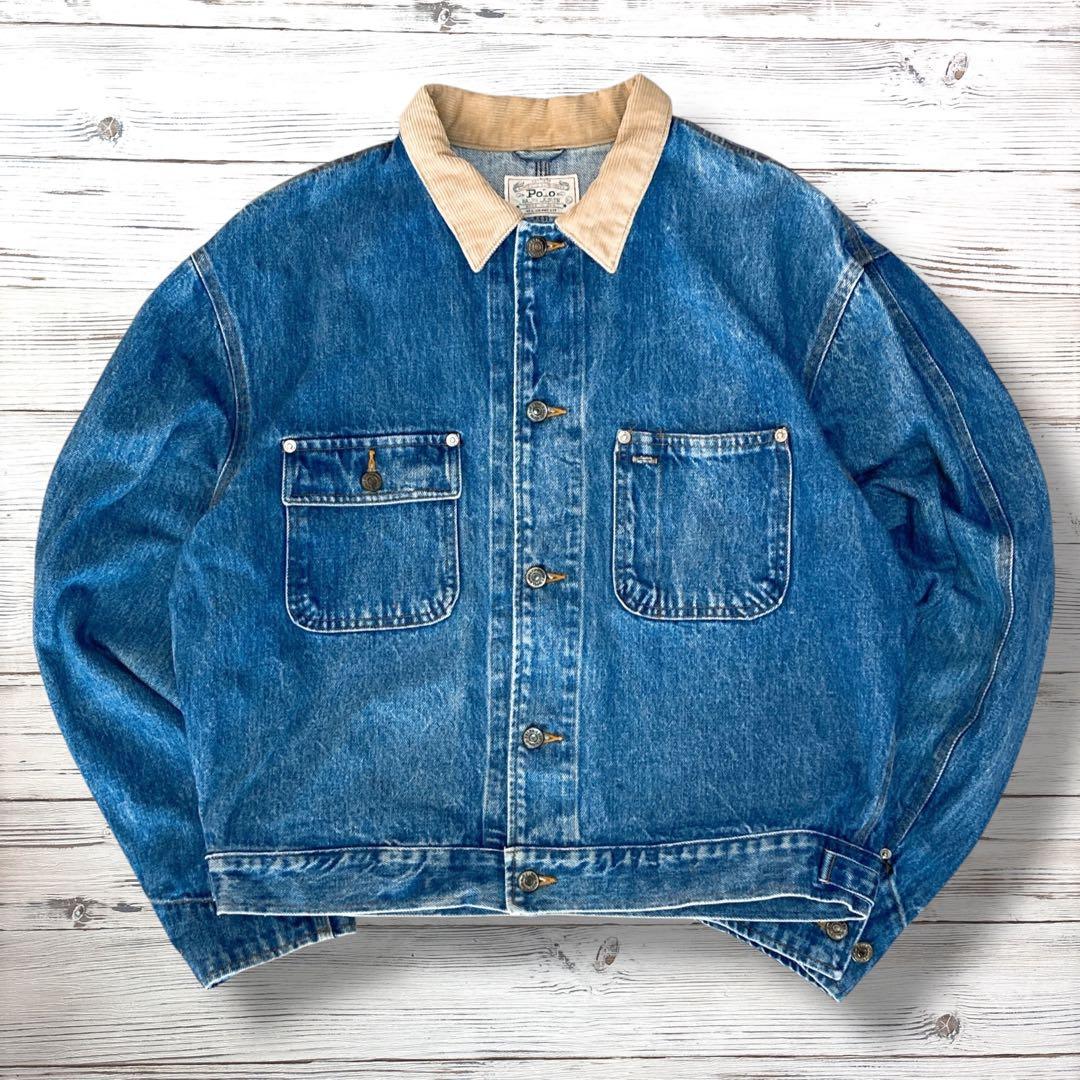 USA製 80s ポロラルフローレン デニムジャケット 短丈 XL 1745