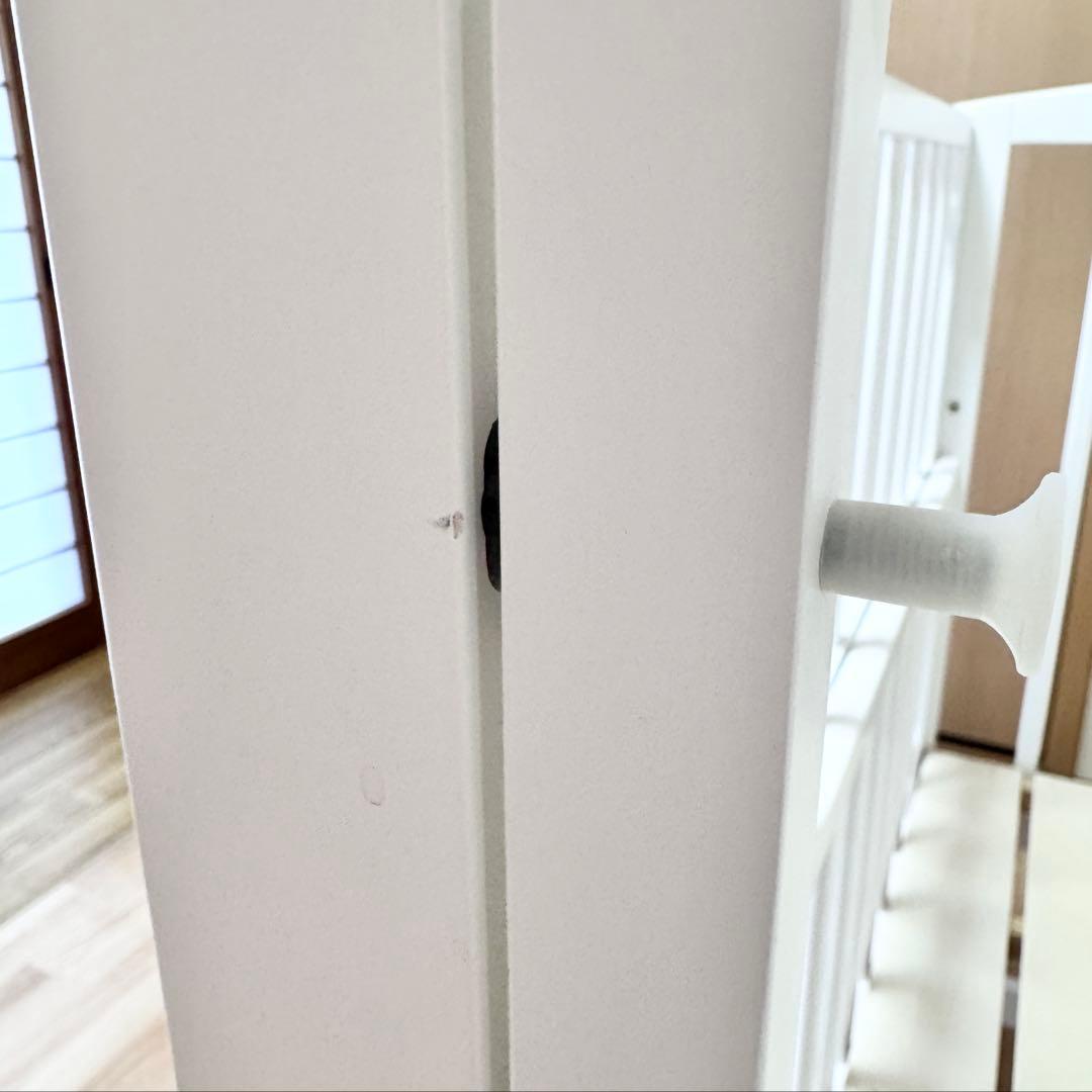 ホワイト木製ベビーベッド　ノモック　Wオープンハイタイプミニベビーベッド　WH