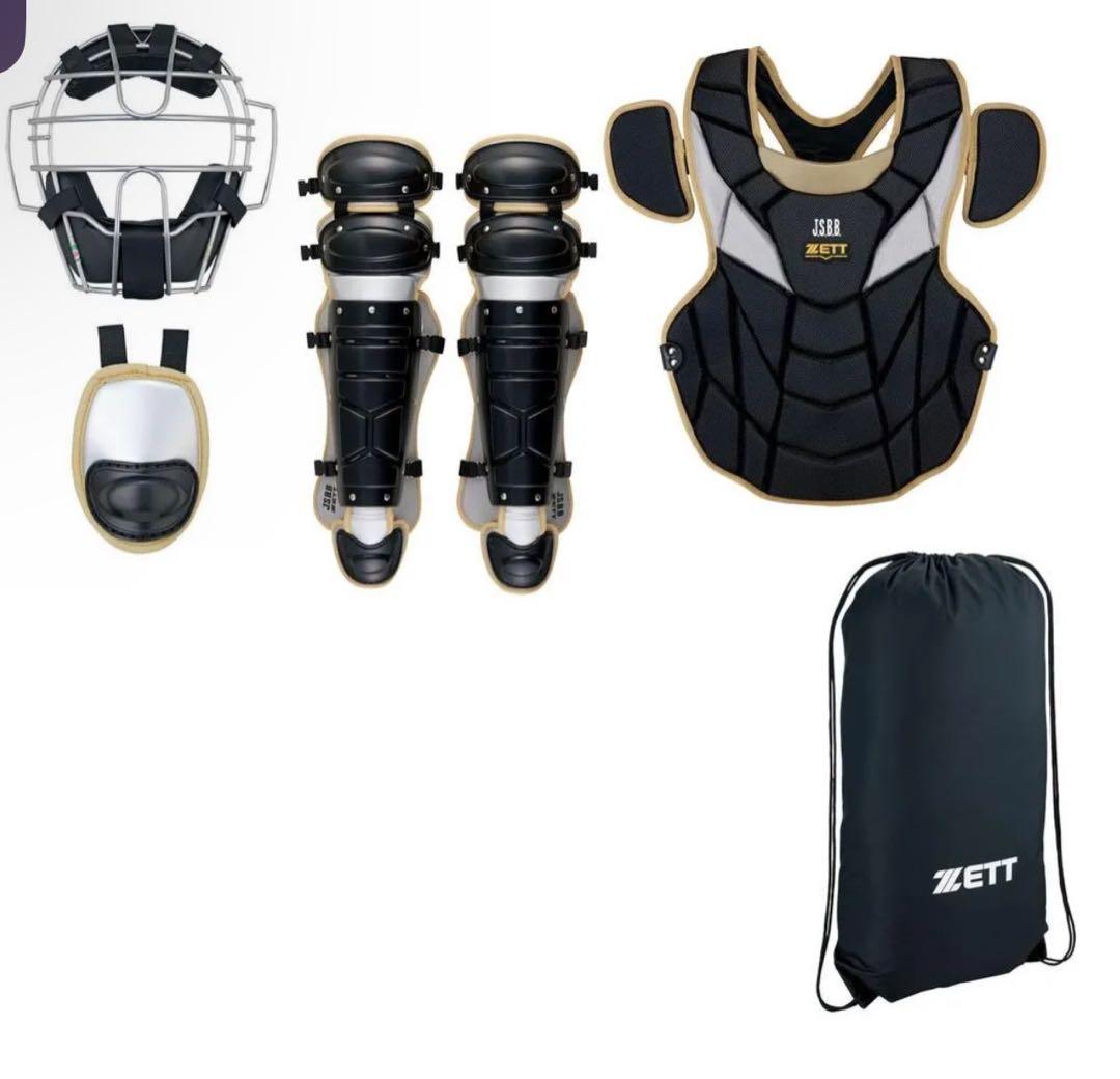 ZETT キャッチャー用防具 ブラック/ゴールド