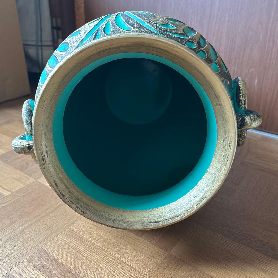 新品未使用　イタリア製傘立て　壺型　グリーン