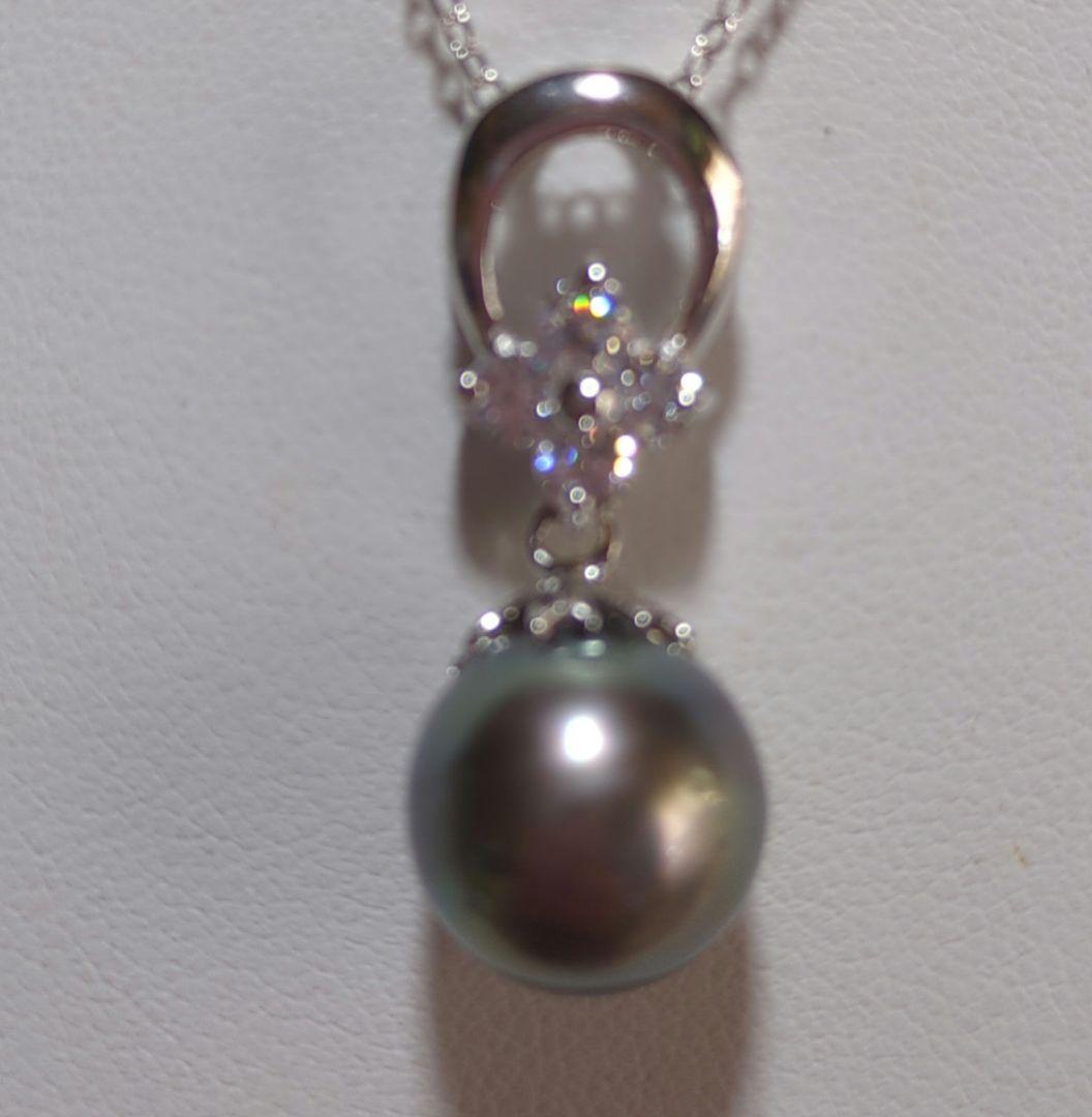 kako　高級 タヒチ黒蝶真珠 ネックレス 絶品テリホースシューデザイン