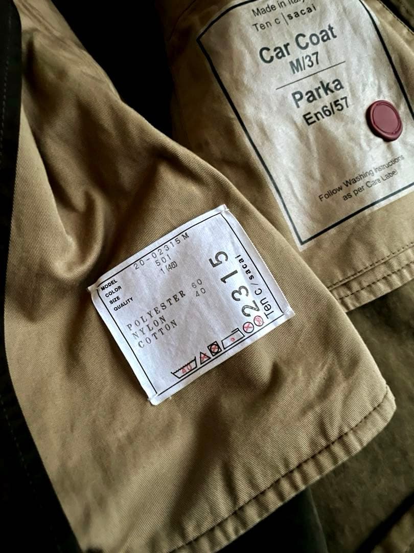 sacai x Ten C テンシー モッズステンカラードッキングコート 46