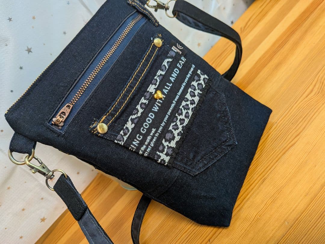 ししゃもデニムリメイクバッグ（Ｌ）（SS）No.835☆