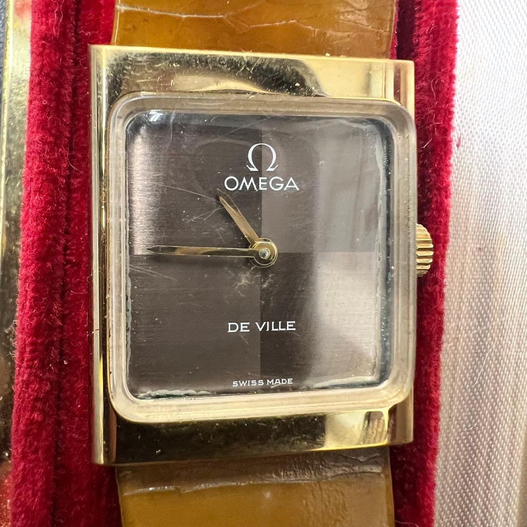 希少 オメガ デビル レクタン 手巻き ブラウンツートン ゴールド ヴィンテージ