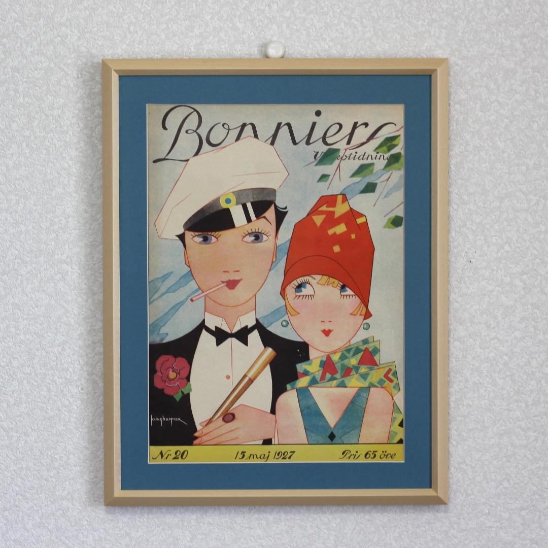 アンティークポスター 100年前 北欧スウェーデン アートイラスト ヴィンテージ