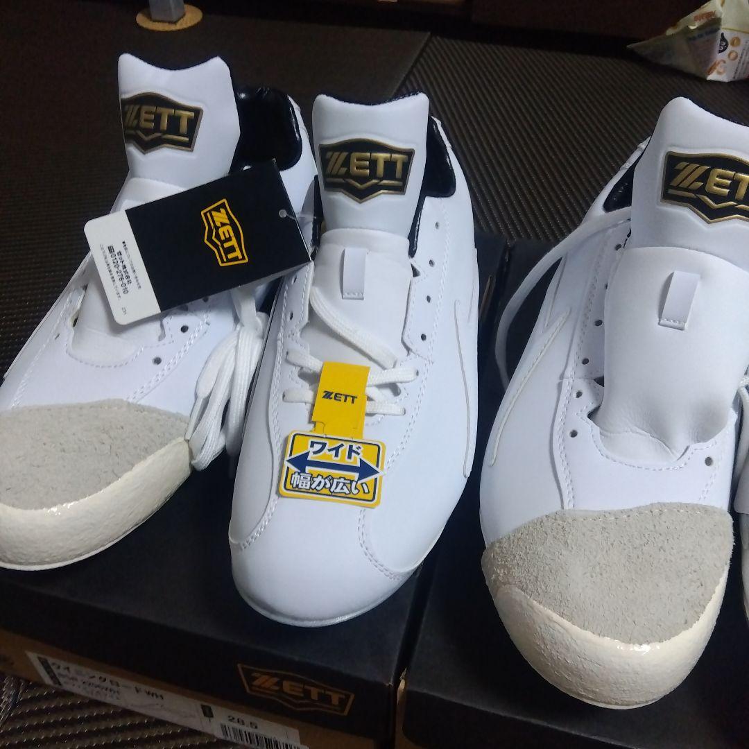 ZETT 野球スパイクホワイト 3足セット